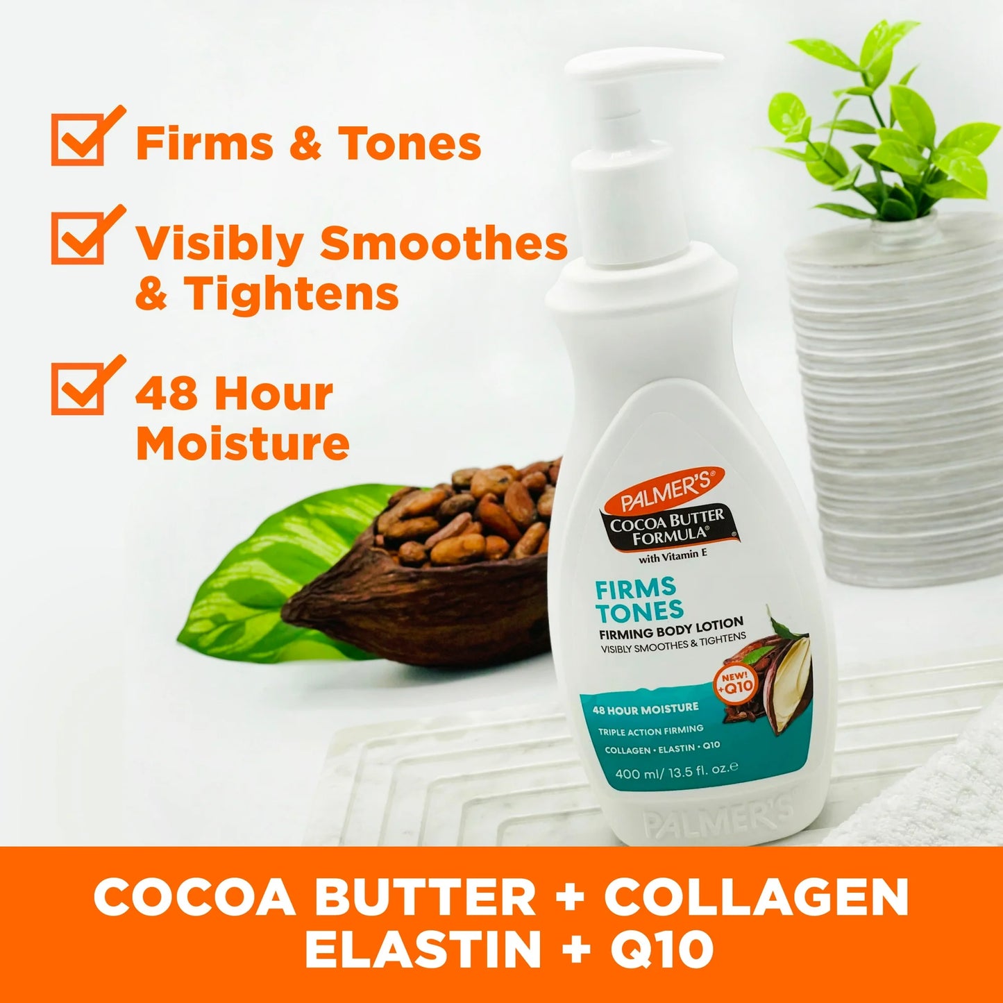 Palmer's Cocoa Butter Formula Firming Body Lotion Smooths and Tightens Loose Dry Skin, 13.5 fl. oz