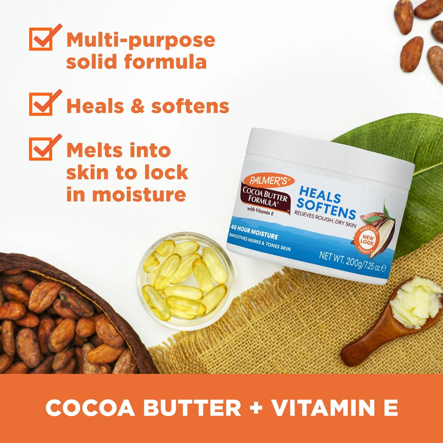 Palmer's Cocoa Butter Formula Solid Lotion with Vitamin E, 7.25 oz. Moisturizes & Soothes Dry Skin